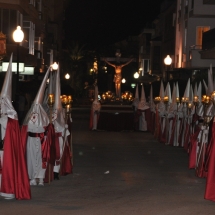 La Confraria a la sortida de la Processó del Divendres Sant. Processó Setmana Santa de Felanitx de 2009