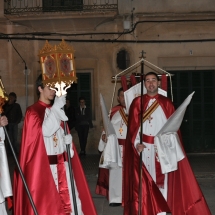 En Tià, en Miquel i en Jordi abans de partir la Processó. Processó Setmana Santa de Felanitx de 2009