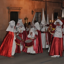 Tamborers de la Confraria abans de la Processó. Processó Setmana Santa de Felanitx de 2009