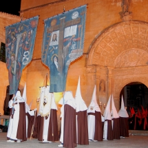 Encapçalament de la Confraria a una procesó. Confraria Mare de Déu del Carme