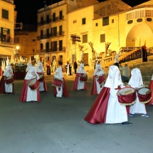 Tamborers a la sortida de la Processó. Processó Setmana Santa de Felanitx de 2014