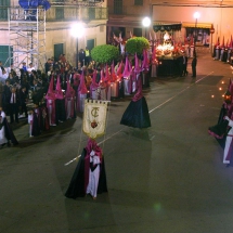 Encapironats de la Confraria durant la processó. Confraria de la Macarena