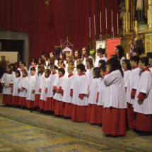 Actuació dels Vermells de la Seu el dia del pregó de Jaume Canet. Pregó Setmana Santa 2009