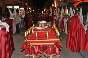 Pas del Crist Jacent abans de partir la Processó. Processó Setmana Santa de Felanitx de 2009