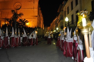 La Confraria a l'inici de la Processó. Processó Setmana Santa de Felanitx de 2010