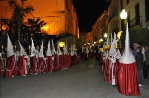 La Confraria a l'inici de la Processó. Processó Setmana Santa de Felanitx de 2010