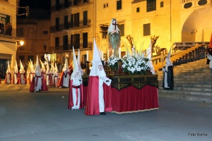 Pas de Santa Maria Magdalena a la sortida de la Processó. Processó Setmana Santa de Felanitx de 2014