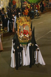 El pas és una petita talla gòtica trobada a una tomba de la Parròquia de Sant Miquel l'any 1838. Confraria del Sant Crist del Sepulcre